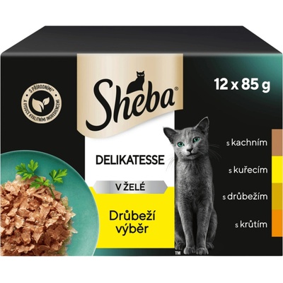 Sheba Delikatesse in Jelly kuře krůta kachna drůbeží 12 x 85 g