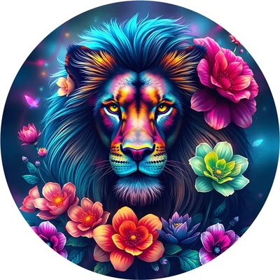 Bluebird Puzzle - Puzzle Round Puzzle - Rainbow Lion - 500 piese