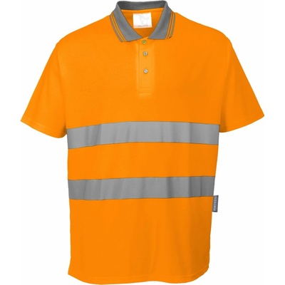 Portwest S171 Cotton Comfort Reflexná polokošeľa oranžová 4XL