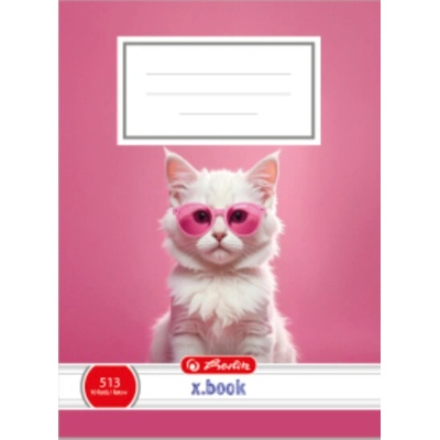 Herlitz Sešit A5 linkovaný 513 Kočka Pink Glasses