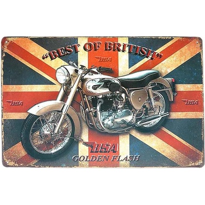 Plechová tabuľa retro Best of British BSA 30 x 20 cm