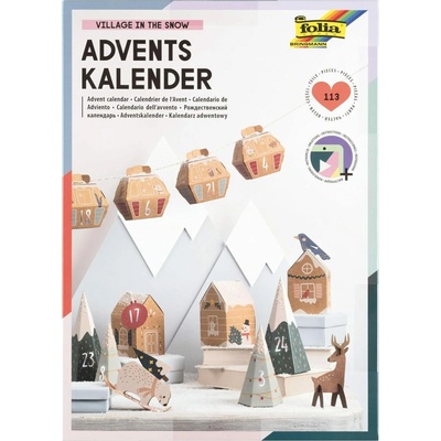 Folia Adventný kalendár Zasnežená dedinka 113 ks