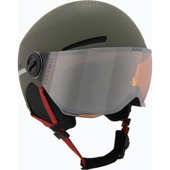 Alpina Детска ски каска Alpina Zupo Visor Q-Lite olive/red matt
