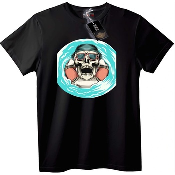 NOONEBRAND Тениска Череп Сърфист - 5XL, Black