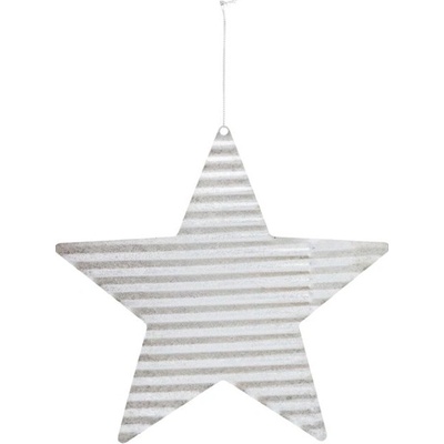 Kovová vánoční hvězda na zavěšení průměr 20 cm STAR House Doctor stříbrná