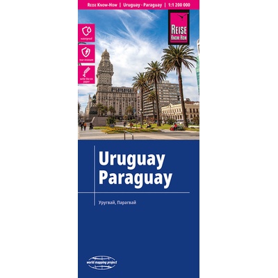 Reise Know-How Verlag mapa Uruguay,Paraguay 1:1,2 mil. voděodolná