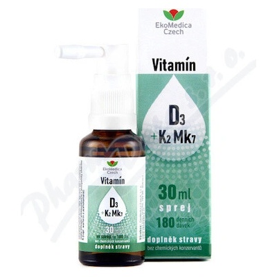 EkoMedica Vitamín D3+K2 Mk7 sprej 30 ml
