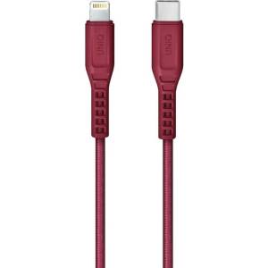 Uniq Кабел Uniq Flex UNIQ-FLEX(CTMFI)-RED, от USB C(м) към Lightning(м), 1.2m, 18W, червен (UNIQ-FLEX(CTMFI)-RED)