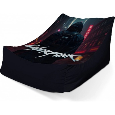 Sablio Sedací vak Lounge Cyberpunk 2077 Pohled do města 120 x 100 x 80 cm