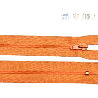 Zips špirálový 3mm nedeliteľný 40cm oranžová
