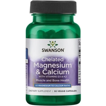 Swanson Chelated Magnesium & Calcium, 90 капсули, Swanson (SWU803)