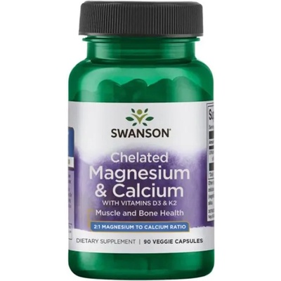 Swanson Chelated Magnesium & Calcium, 90 капсули, Swanson (SWU803)