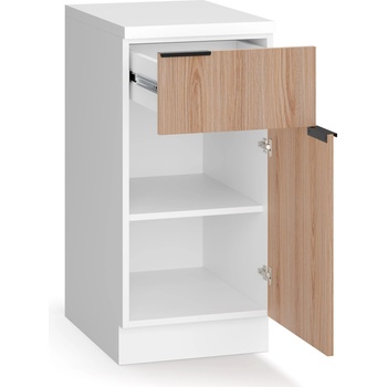 Blumfeldt WoodVista Шкаф за кухня, Здрава MDF работна повърхност, Soft-Close панти, Алуминиеви дръжки (JOY-WVD400WO) (JOY-WVD400WO)