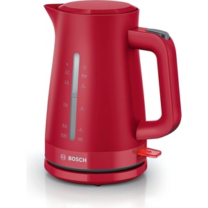 Bosch cordless kettle MyMoment TWK3M124, automatic shut-off, overheating protection, cup indicator, dual water level indicator, removable limescale filter, 1.7 L, 2400 W, matte red (TWK3M124) Електрически кани