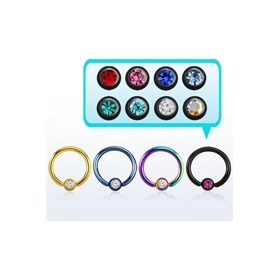 Piercingate piercing kroužek PKR00124 černá červená