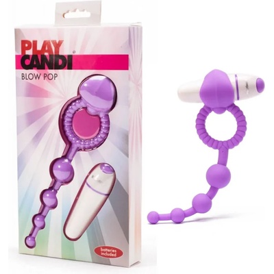 Пенис пръстен с край за анална употреба, 15см. - Play Candi (PLAYC00037)