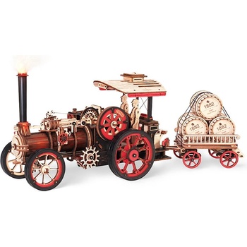 Robotime Дървен 3D пъзел Robo Time от 469 части - Парна машина (LKA01)