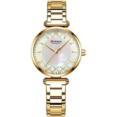 Curren Дамски часовник Curren Zitella, Златист/Бял (CURREN-9072-GOLD-WHITE)