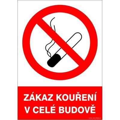 RAFO Samolepka Zákaz kouření v celé budově Velikosti: A5 (15 x 21 cm)