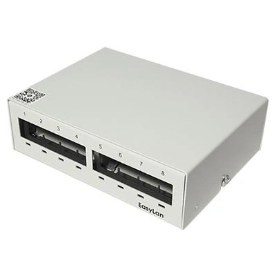 Patchpanel pro keystone moduly STP, 8 portů, neosazený, šedý