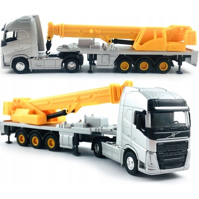 WELLY VOLVO FH STŘÍBRNÝ S JEŘÁBEMTIR NÁKLADNÍ AUTO NOVÝ MODEL KOVOVÝ 1:64