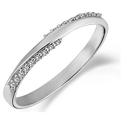 Lillian Vassago Prsten zdobený zirkony bílé zlato LLV98 GR011W