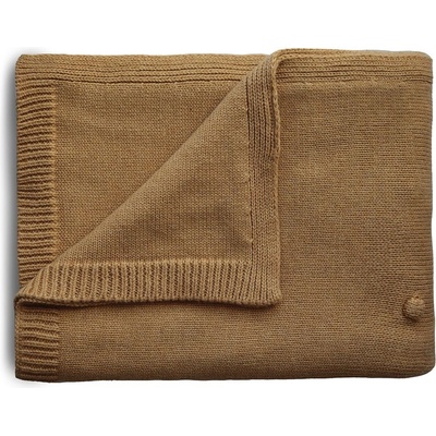 Mushie pletená detská deka Bodkovaná mustard