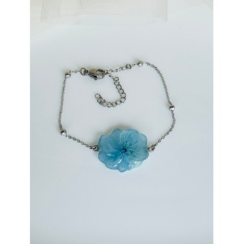 Meganflo Гривна с хортензия - светло синя