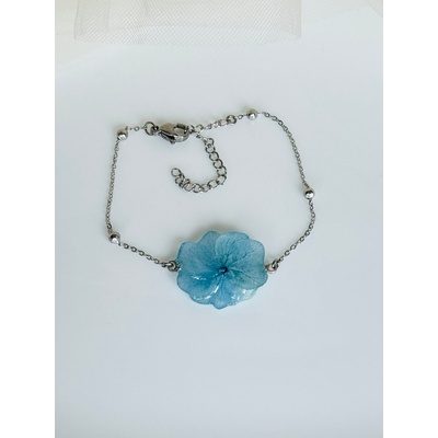 Meganflo Гривна с хортензия - светло синя