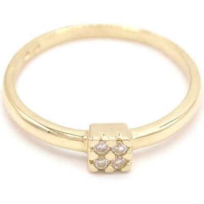 B&B Goldinvestic Zlatý prsten čtvereček se zirkony N2323