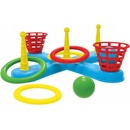 Teddies Hádzacia hra plast kríž s kruhmi + košíčkami s loptičkami v sieťke