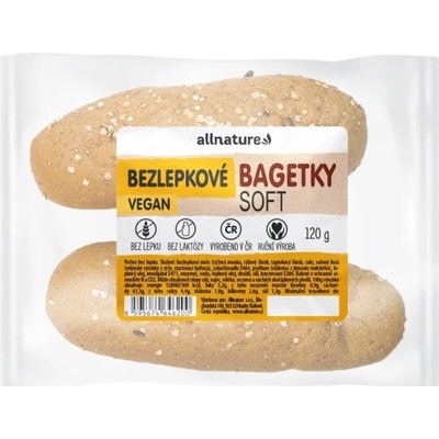 Allnature Bezlepkové bagetky čerstvé 120 g