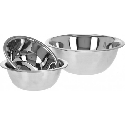 EH Excellent Houseware Nerezová mísa, sada 3 kuchyňských misek 700 ml, 950 ml, 1900 ml stříbrná