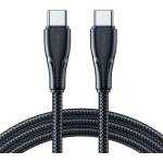 JOYROOM Кабел за данни JOYROOM SURPASS Type-C - Type-C, 25 см, ЧЕРЕН (S-A11 C-C 60W 0.25M BLACK)