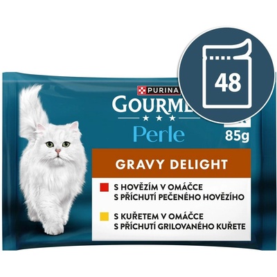 Gourmet Капсули GOURMET PERLE Gravy Delight - говеждо и пиле 48 x 85 г
