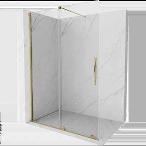 Mexen Velar плъзгаща се душ стена Walk-in 140 x 200 см, прозрачна 8 мм, златна (871-140-000-03-50)