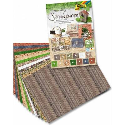 Papír na scrapbooking v bloku A4 80-270g/m2 26ls Strukturen