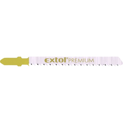 Extol Декопиращо острие, 5 бр. , челюст Bosch, HCS; 75x8x1, 5mm, разстояние между зъбите 2, 5mm, шлифовано, обратни зъби, право рязане, мека пила