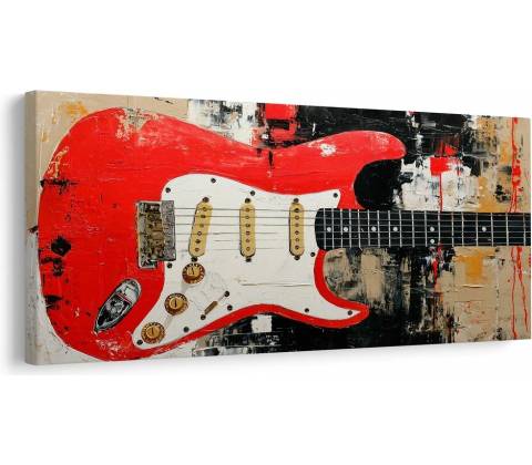 Obraz červená elektrická gitara