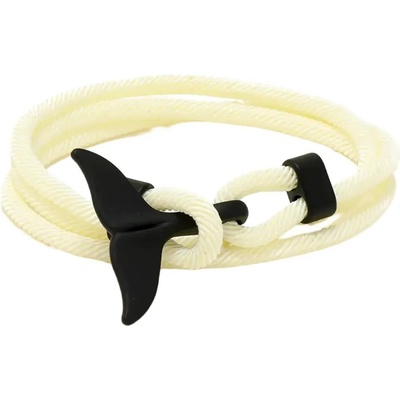 Amparo Miranda Náramek Velrybí ploutev Černá B0477 krémová