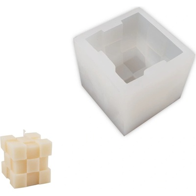Manumi Silikonová forma ve tvaru kostkované kostky 70x70x70mm 1 ks