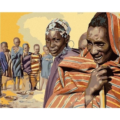 zuty Malování Podle Čísel Afrika Domorodci D. Rusty Rust 40 x 50 Cm Plátno Rám