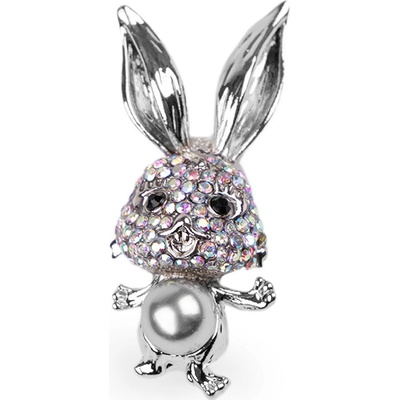 Prima-obchod brož s broušenými kamínky králík pes 2 crystal AB králík 105645