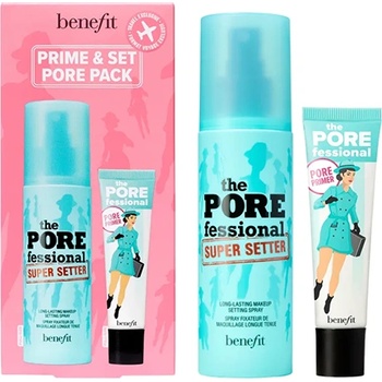 Benefit Prime & Pore Make-Up Set комплект основа и фиксатор за грим за жени 1 бр