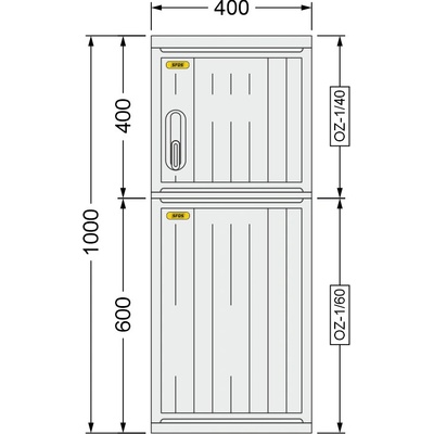 SFOS 400x1000x245mm OZ-1/40 + OZ-1/60