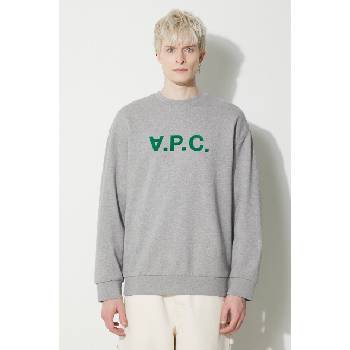 APC Памучен суичър A. P. C. Sweat Eliot в сиво с принт COFDX. H27836. PLB (COFDX.H27836.PLB)