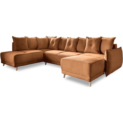 Miuform Ъглов разтегателен диван от велур в тухлен цвят (ляв ъгъл/"U") Lazy Lukka - Miuform (1835ON31)