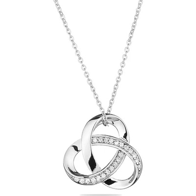 Swan Сребърно колие с циркони END483N Swan