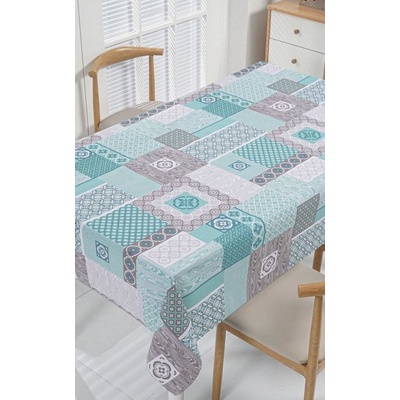 Ubrus PVC 3581477, návin, 20 m x 140 cm, patchwork zeleno-šedý, IMPOL TRADE