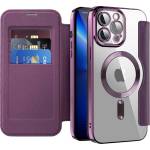 Techsuit Калъф за iPhone 13 Pro Max - SmartMag Book Case - Лилав (KF2351777)